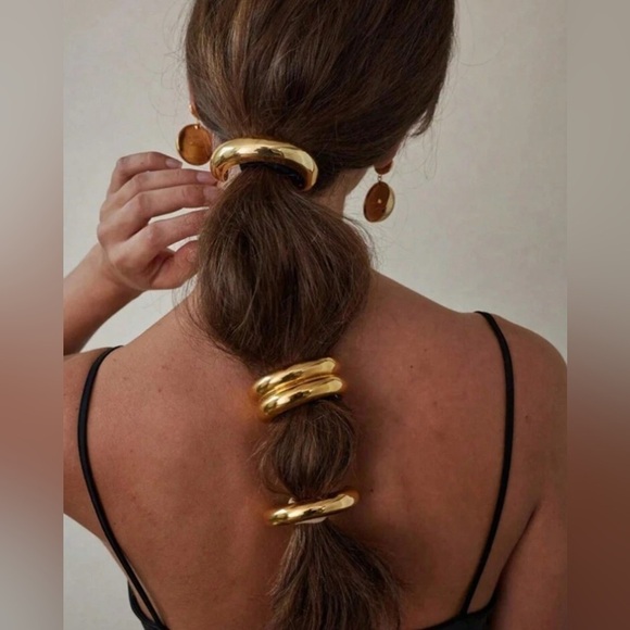 Gold hair tie ✨✨🔥🔥💖💖💖 New One piece New - Picture 2 of 6